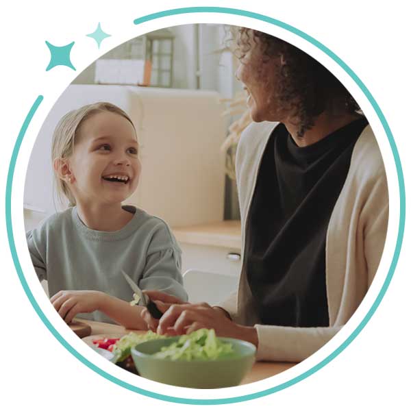 Au pair and Child Cooking